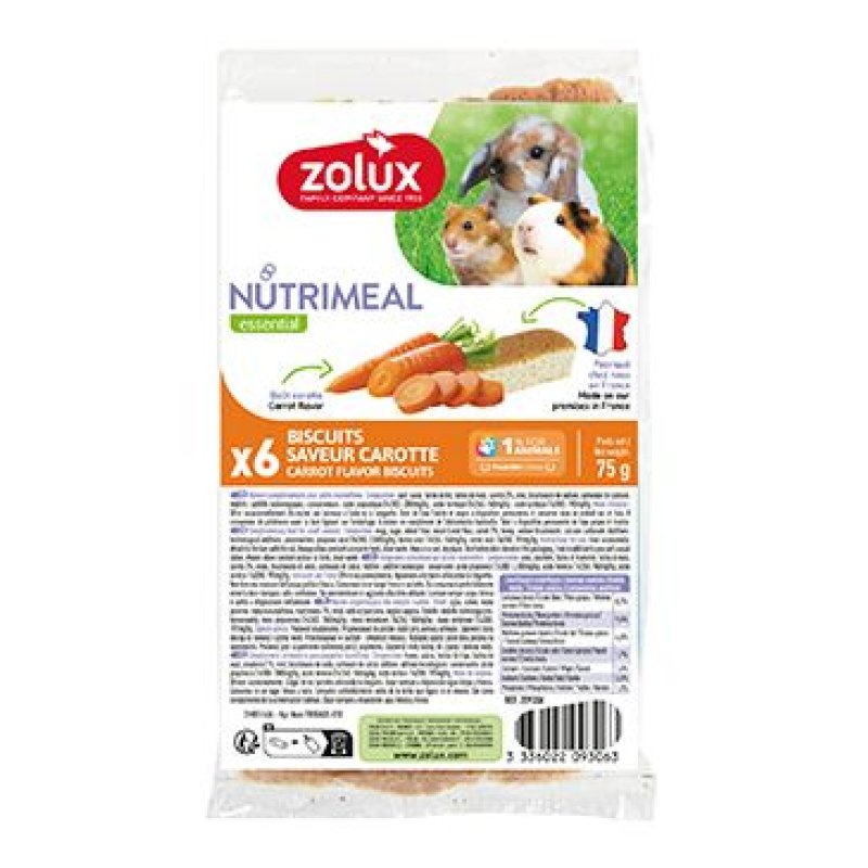 Zolux Poch. NUTRIMEAL Cookies hlodavci mrkev 6 ks