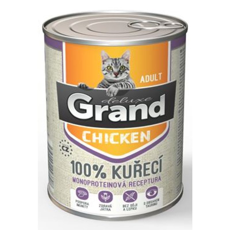 GRAND konz. kočka deluxe 100% drůbeží 400 g