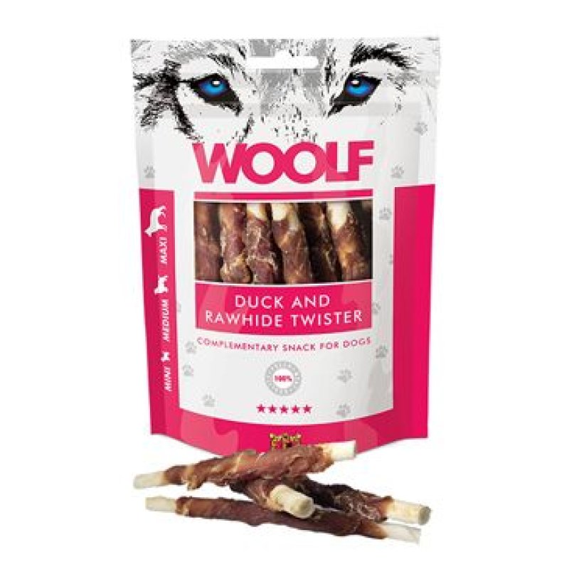 Woolf Duck & Rawhide Twister 100 g