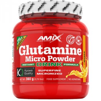 Amix Glutamine Micro Powder Drink s příchutěmi - 360 g, meloun-kiwi