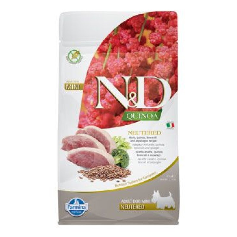 N&D Quinoa DOG Neutered Duck & Broccoli & Asp. Mini 800 g