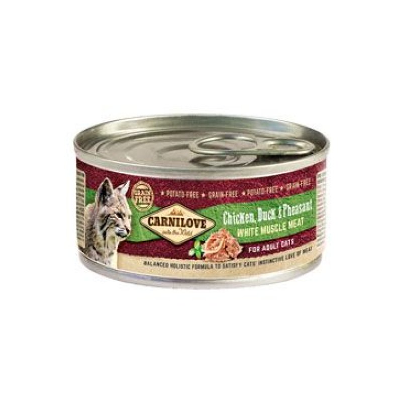 Carnilove White konz Mus Meat Duck & Pheasant Cats 100 g