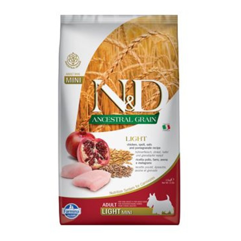 N&D LG DOG Light Mini Chicken & Pomegr 2,5 kg