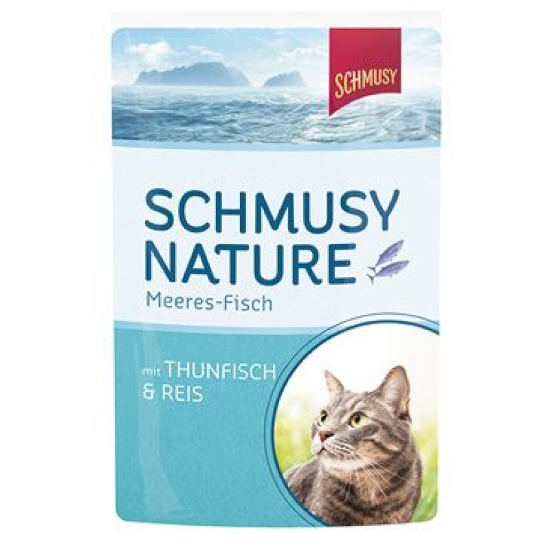 Schmusy Cat kapsa Fish tuňák + rýže 100 g