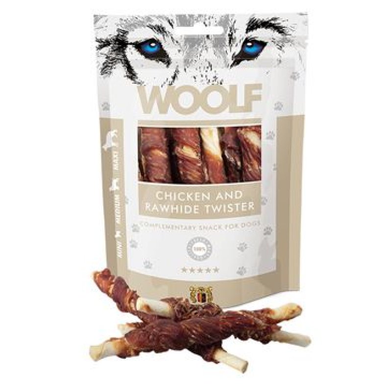 WOOLF Chicken and Rawhide Twister 100 g