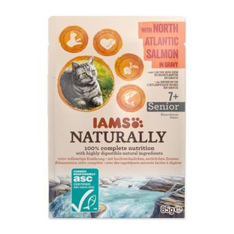 Iams Cat Senior losos v omáčce kapsa 85 g