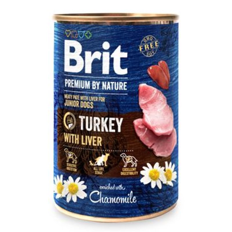 Brit Premium Dog by Nature  konz Turkey & Liver 400 g