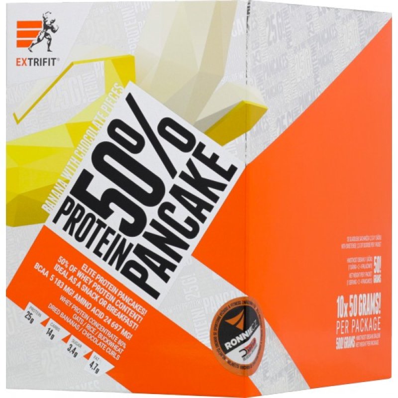 Extrifit Protein Pancake 50 % - 10x 50 g, jablko-skořice