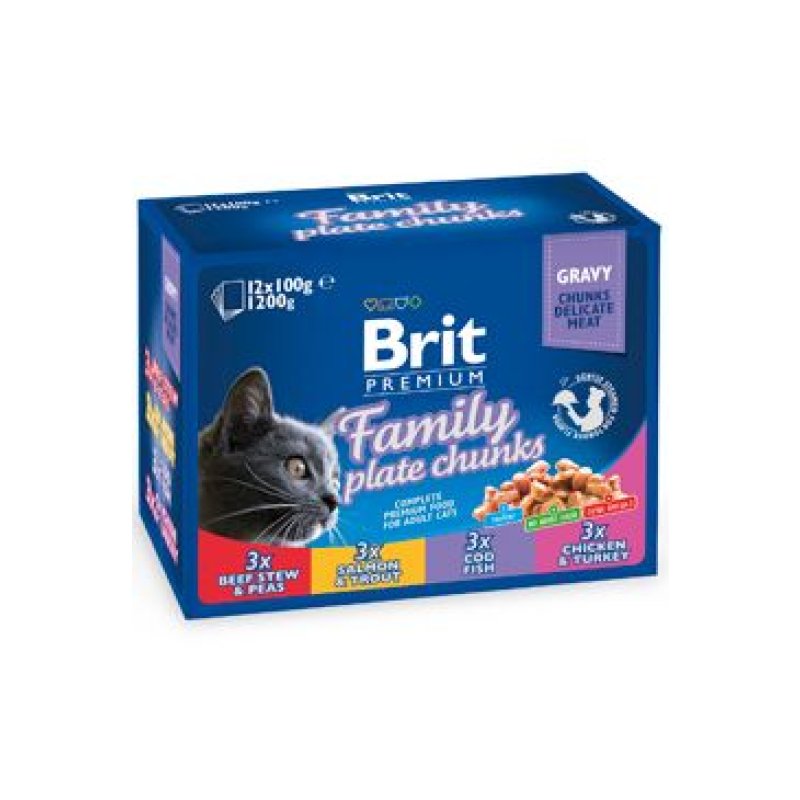 Brit Premium Cat kapsa Family Plate 1200 g (12x100g)