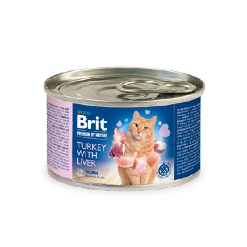 Brit Premium Cat by Nature konz Turkey&Liver 200 g