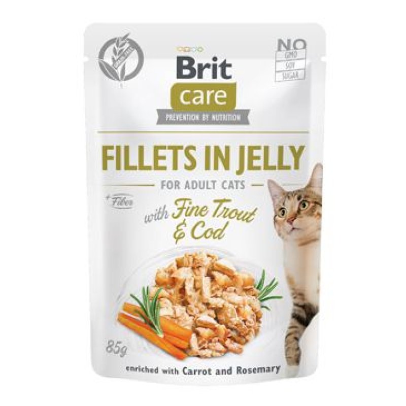 Brit Care Cat Fillets in Jelly with Trout&Cod 85 g