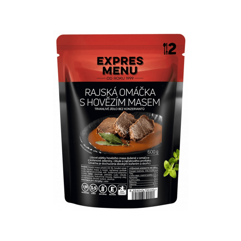 EXPRES MENU Rajská omáčka s hovězím masem 600 g (2 porce)