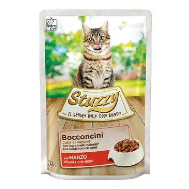 Stuzzy Cat kapsa Adult kousky hovězího 85 g