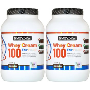 Survival Whey Cream 100 Fair Power 2000 g, jablečný štrúdl - AKCE 1+1