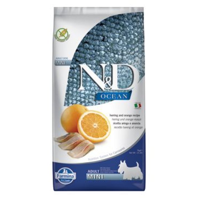 N&D OCEAN DOG Adult Mini Herring & Orange 7 kg