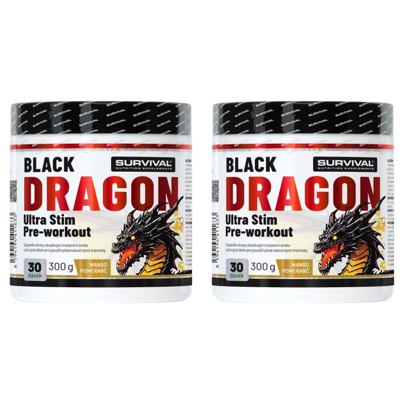 Survival NAKOPÁVAČ Black Dragon 300 g, mango-pomeranč - AKCE 1+1