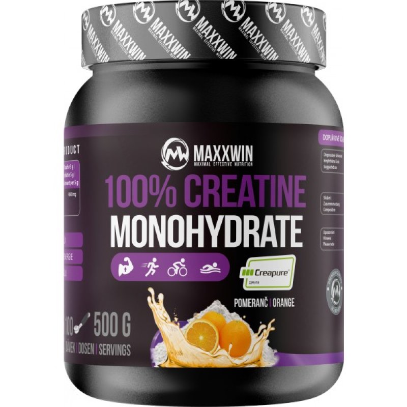 MaxxWin 100 % Creatine Monohydrate Creapure 500 g, mandarinka