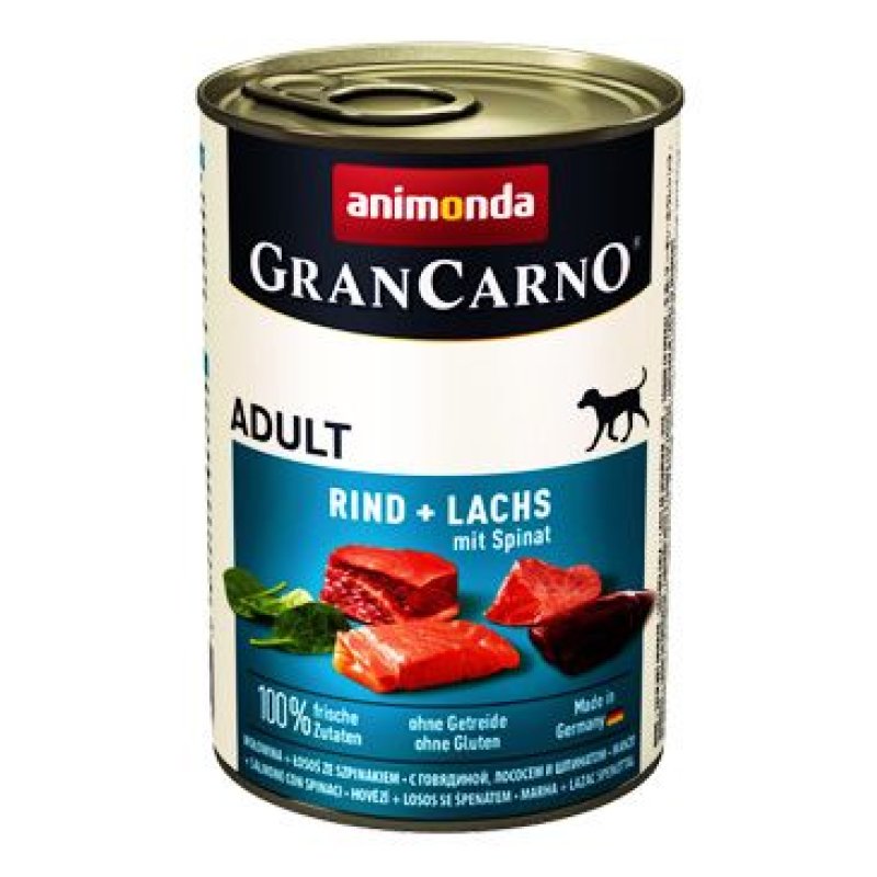 Animonda pes GRANCARNO konz. ADULT losos/špenát 400 g