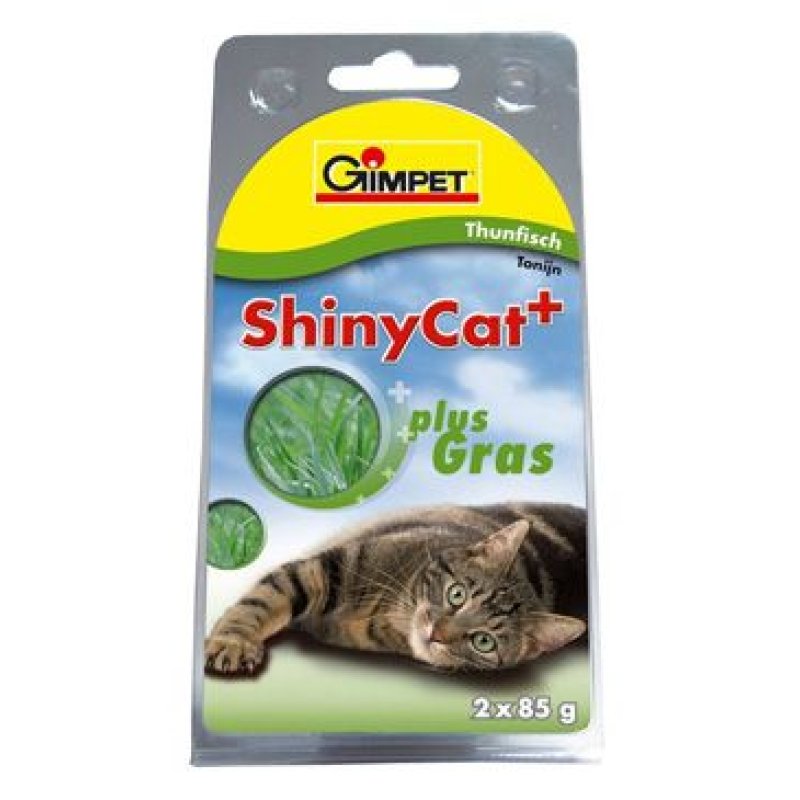 Gimpet ShinyCat tuňak/kočičí tráva 2 x 70 g