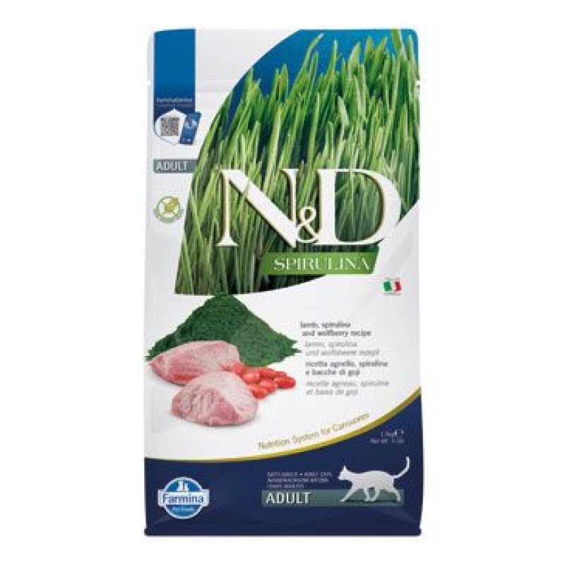 N&D SPIRULINA CAT Adult Lamb & Wolfberry 1,5 kg