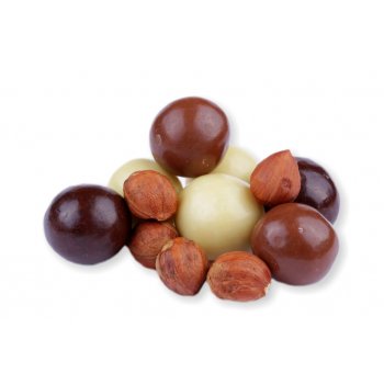 Lískové ořechy MIX polev (hořká, mléčná, bílá čoko) - 250 g