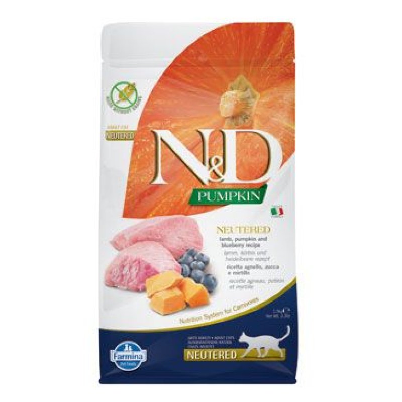 N&D Pumpkin CAT Neutered Lamb & Blueberry 1,5 kg