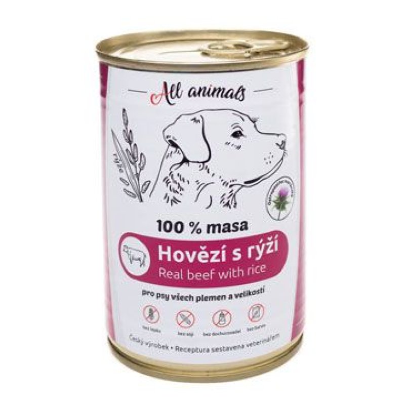 All Animals DOG hovězí mleté s rýží 400 g