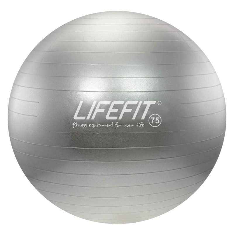 Gymnastický míč LIFEFIT® ANTI-BURST 75 cm, stříbrný