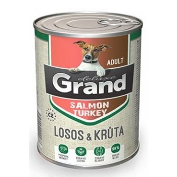 GRAND Deluxe konzerva losos a krůta adult 400g