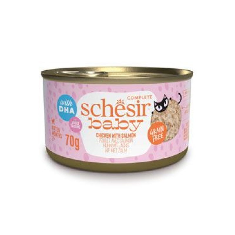 Schesir Cat konz. Kitten Wholefood kuře/losos 70 g