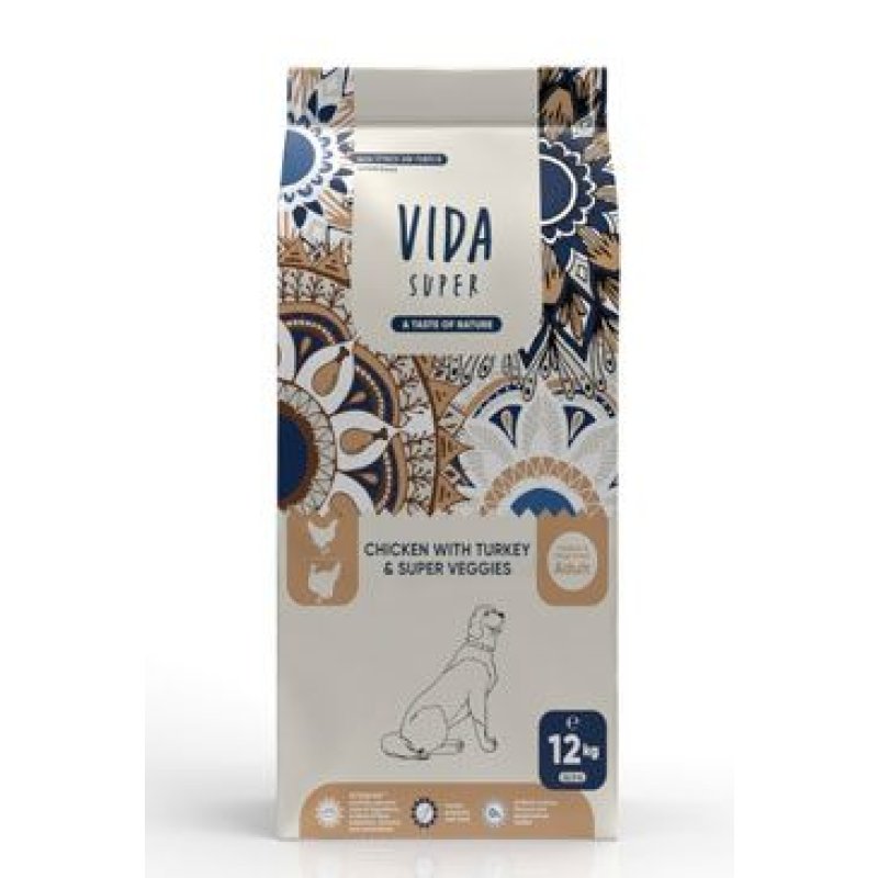 Kraftia VIDA SUPER DOG Adult M/L Chicken & Turkey 12 kg