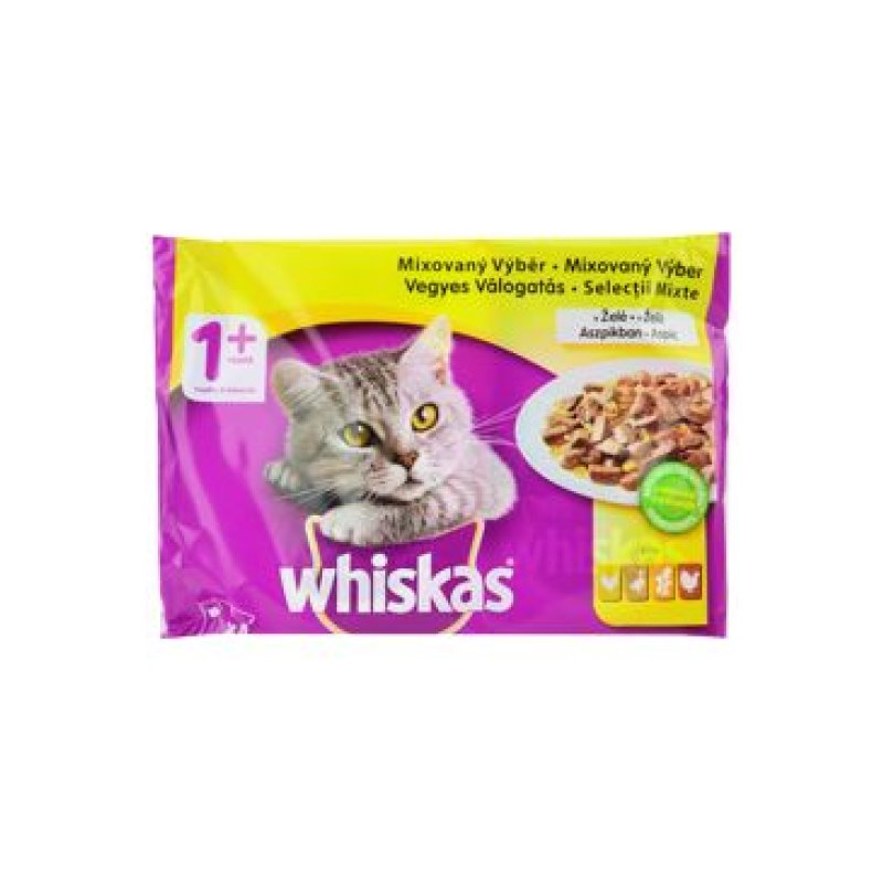 Whiskas kapsa Drůběží výběr v želé 4 x 100 g