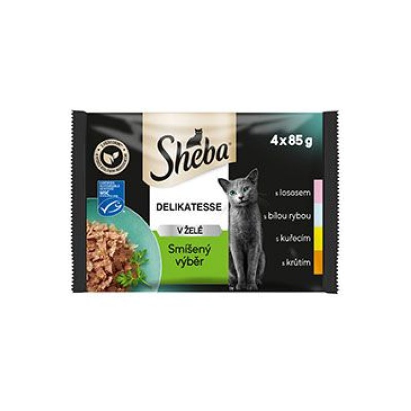 Sheba kapsa Mix výběr v želé 4 x 85 g