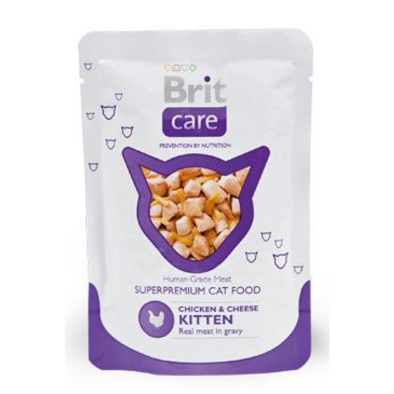 Brit Care Cat kapsa KITTEN Chicken & Cheese Pouch 80 g