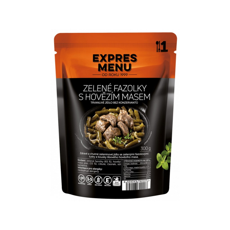 EXPRES MENU Zelené fazolky s hovězím masem 300 g (1 porce)