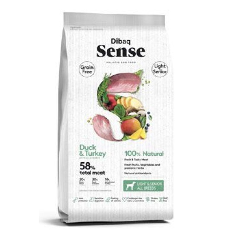 Dibaq Sense Grain Free Duck & Turkey Light & Senior 12 kg