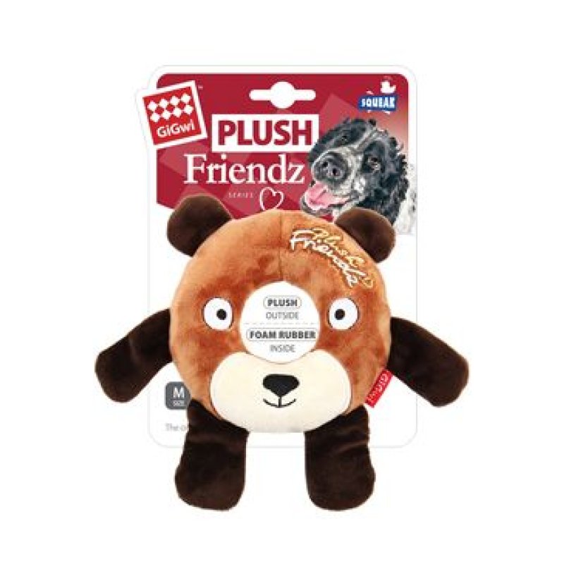 GiGwi Plush Friendz Kroužek medvěd 17 x 16 x 2,5 cm